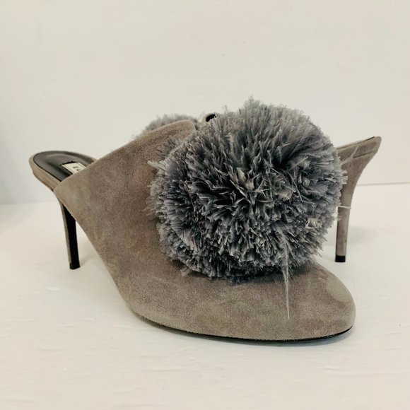 Eugenia Kim Shoes - EUGENIA KIM POM POM SUEDE UPPER MULES MADE IN ITALY